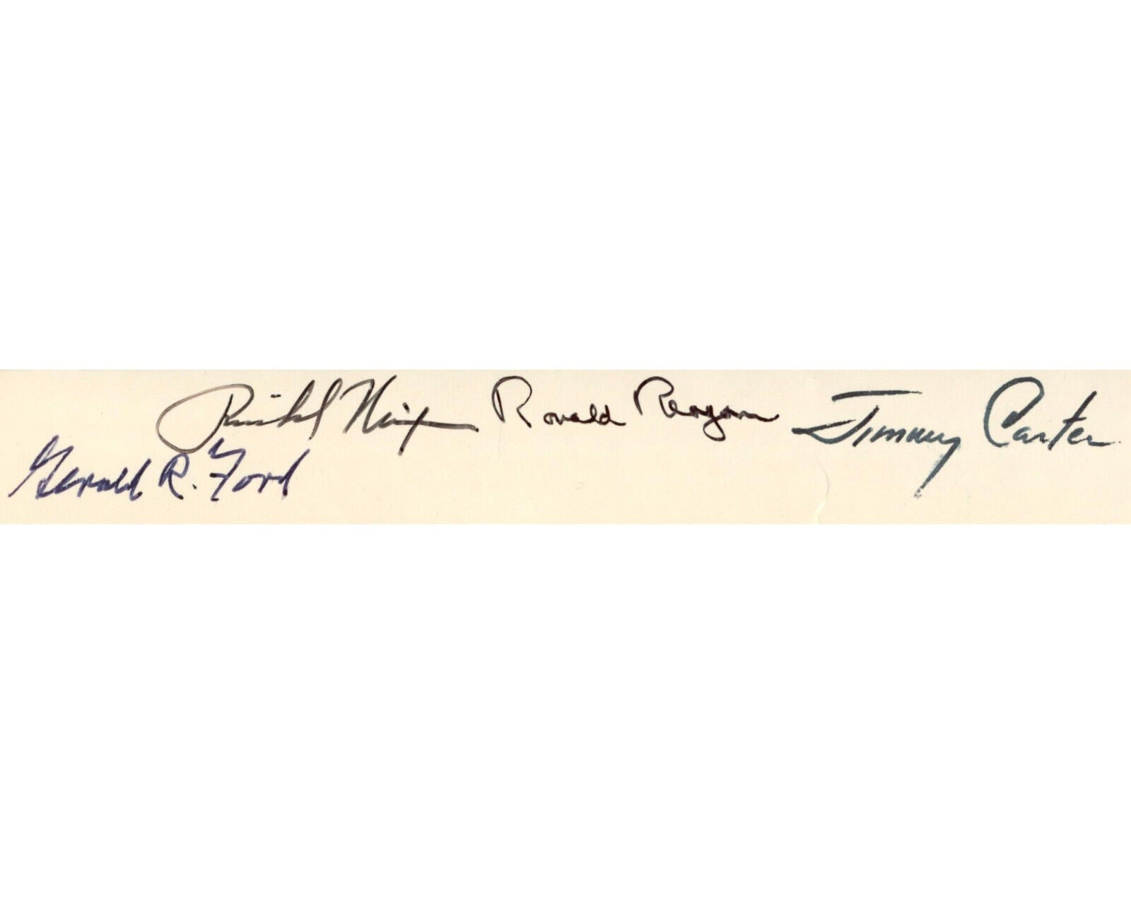 Four Presidents Reagan, Carter, Nixon, Ford Signed Photo JSA Auto - Remarkable!