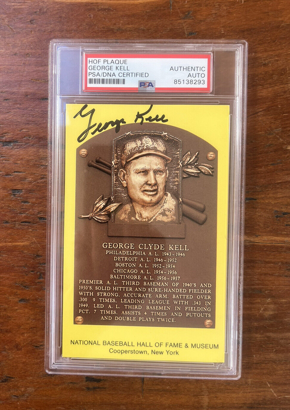 George Kell Signed HOF Post Card PSA Auto
