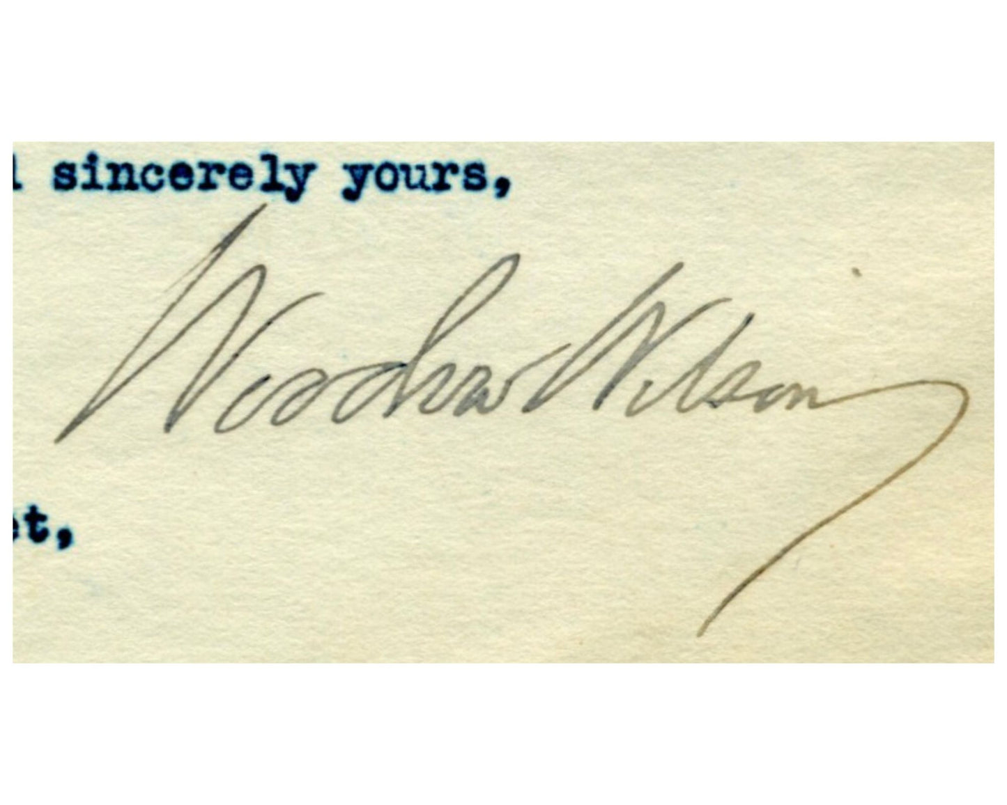 President Woodrow Wilson Signed W.H. Letter Extending Sir Borden Greetings! PSA