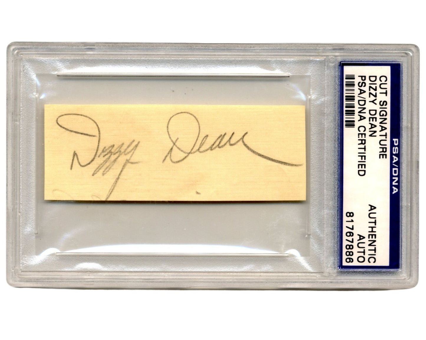 HOFer Dizzy Dean Signed Cut Signature PSA Auto - Cardinals Legend!