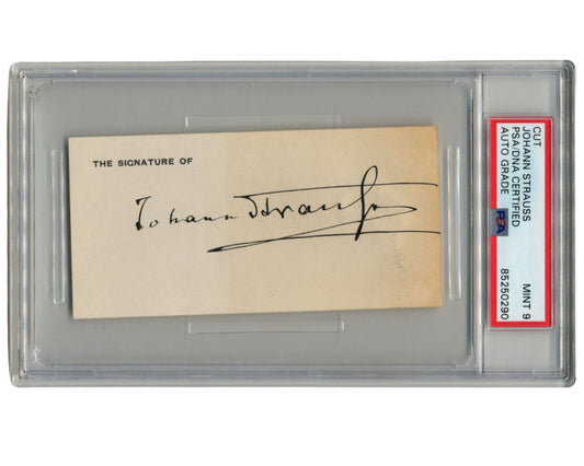 Classical Composer Johann Strauss Signed Cut PSA Mint 9 Auto