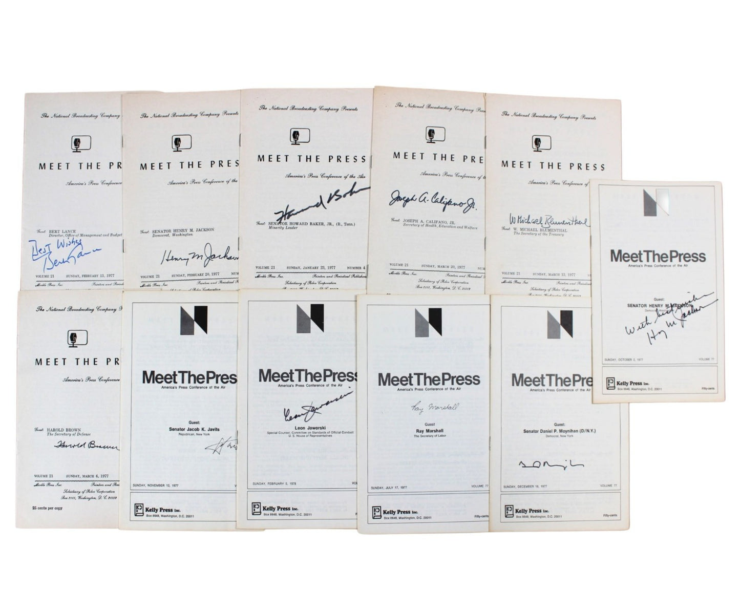 41 Meet the Press Signed Programs Kissinger Wallace Trudeau Goldwater McGovern +