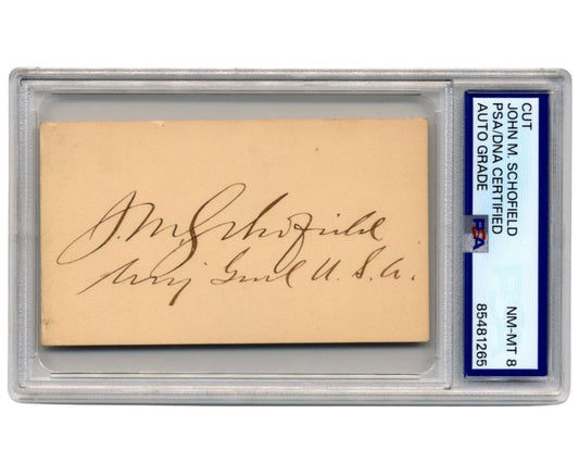 Civil War Union General John M. Schofield Signed Cut PSA 8 - Medal of Honor!