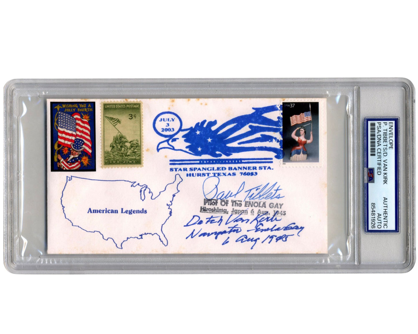 Paul Tibbets & Dutch Van Kirk Signed FDC PSA Auto - They Dropped The Atom Bomb!