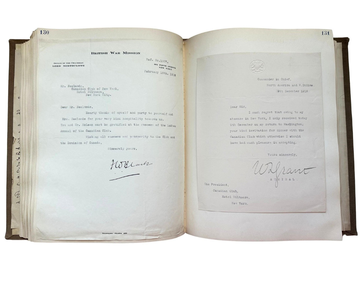President T. Roosevelt Taft & 190+ Notables Signed Canadian Club Autograph Album