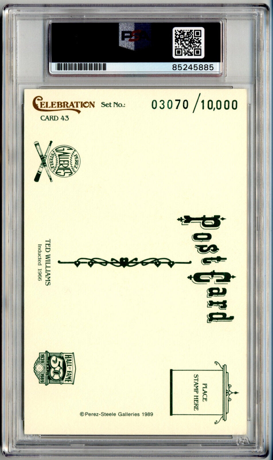 Ted Williams Boldly Signed Perez Steele Card PSA/DNA Authentic Auto!
