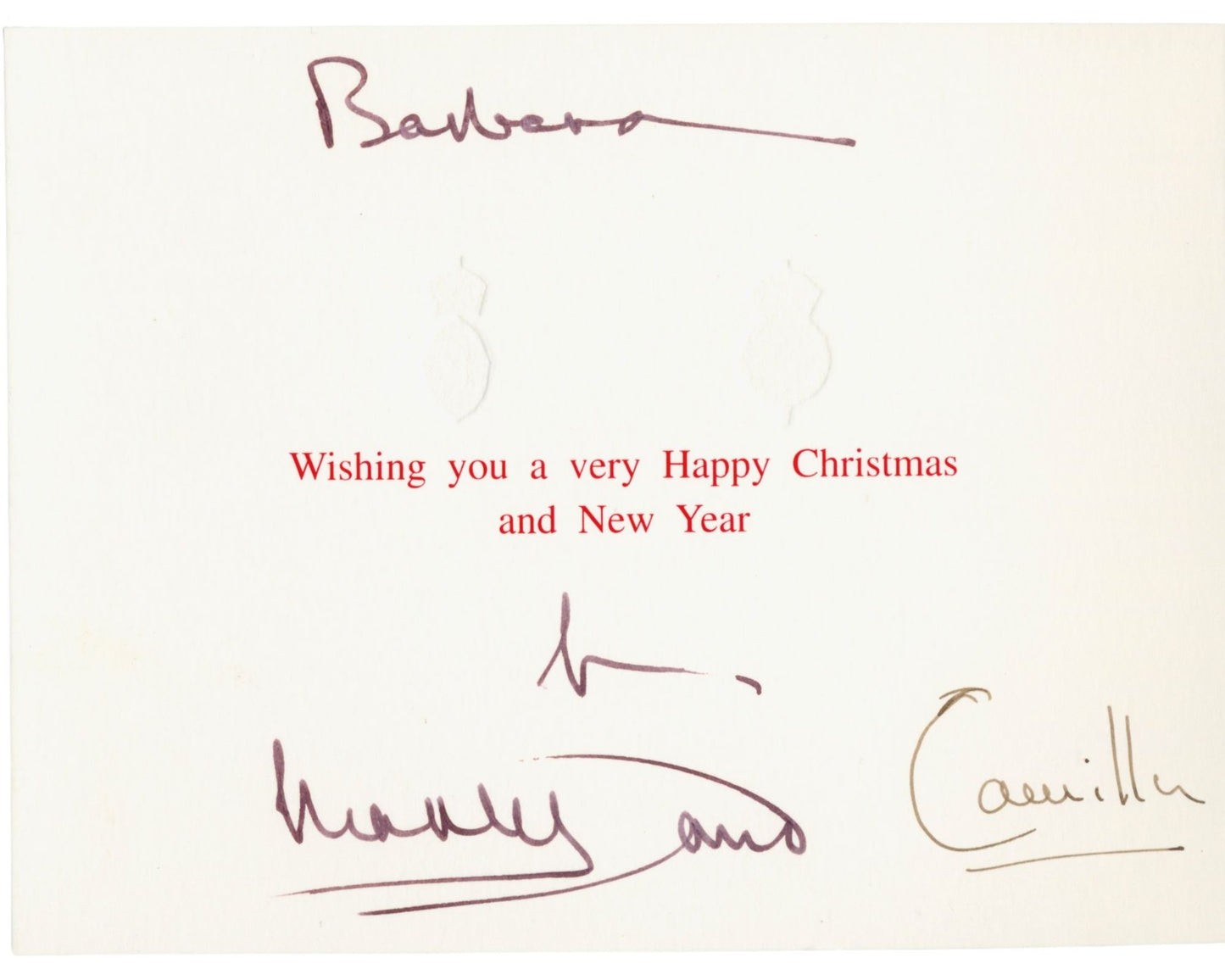 KING CHARLES III & QUEEN CONSORT CAMILLA Signed Christmas Card PSA Auto
