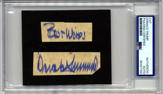 President Donald Trump Bold Signed Cut Rare Vintage Sig! - PSA Authentic Auto