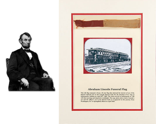 President ABRAHAM LINCOLN Funeral Flag Swatch from Lincoln’s Funeral Train