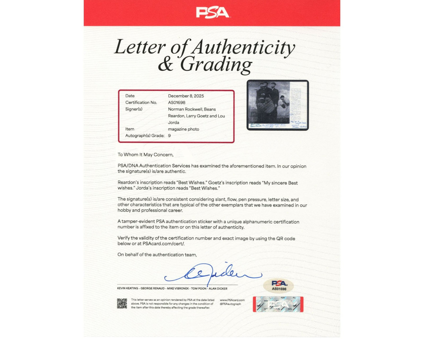 Norman Rockwell Signed Lithograph of His Famous Painting "Homecoming"