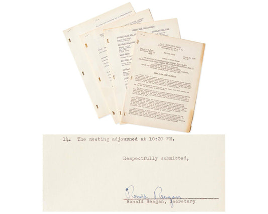 President RONALD REAGAN Signed Doc. on Entertainments Role to "Resist Communism"