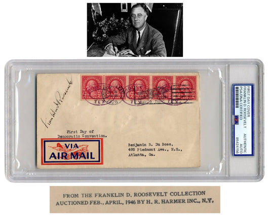 President FRANKLIN D. ROOSEVELT DNC FDC PSA - From FDR Personal Collection!