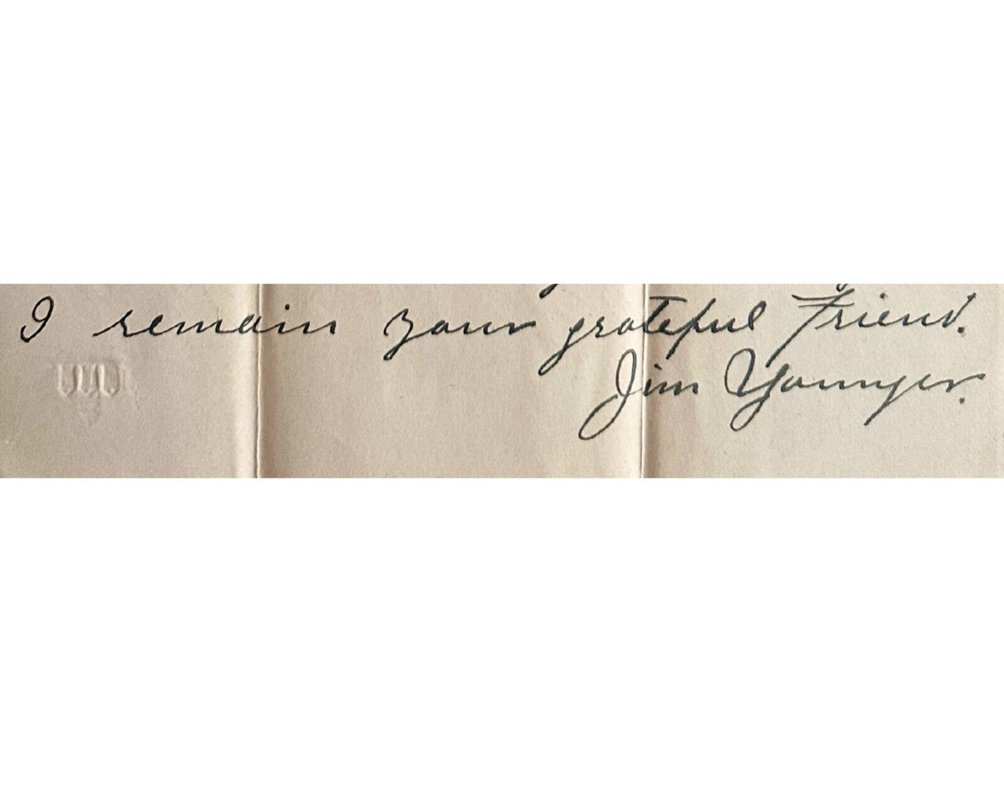 Outlaw JIM YOUNGER Rare Signed Letter from JAMES-YOUNGER GANG!