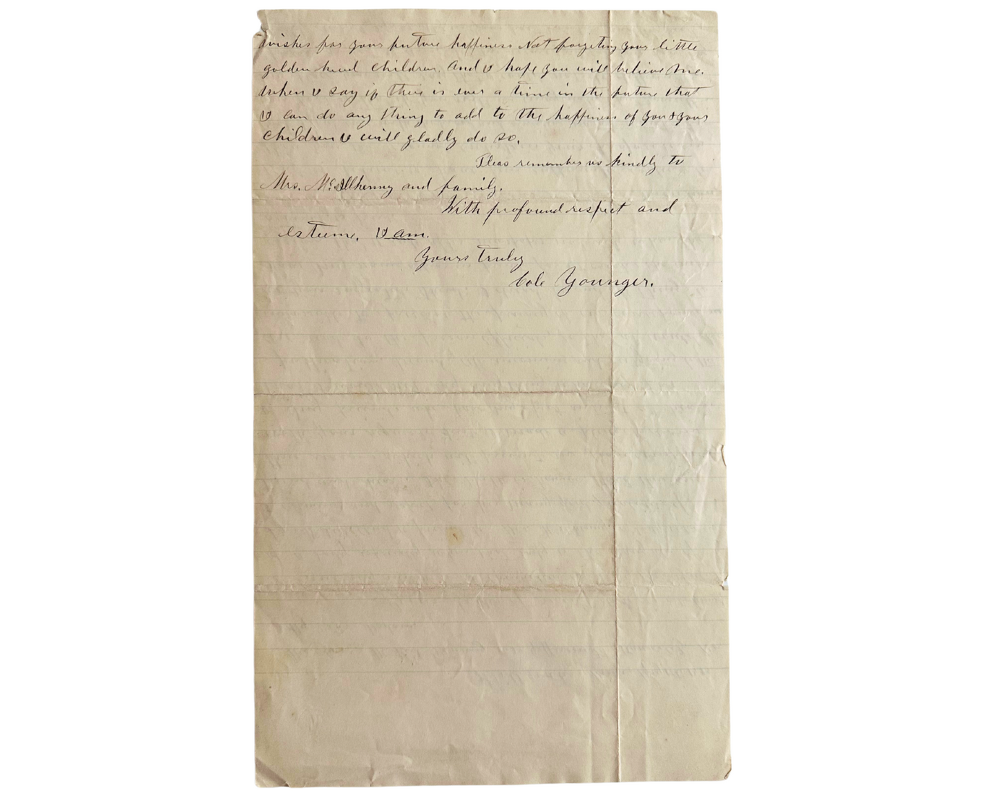 Outlaw COLE YOUNGER Rare Signed Letter from Prison!