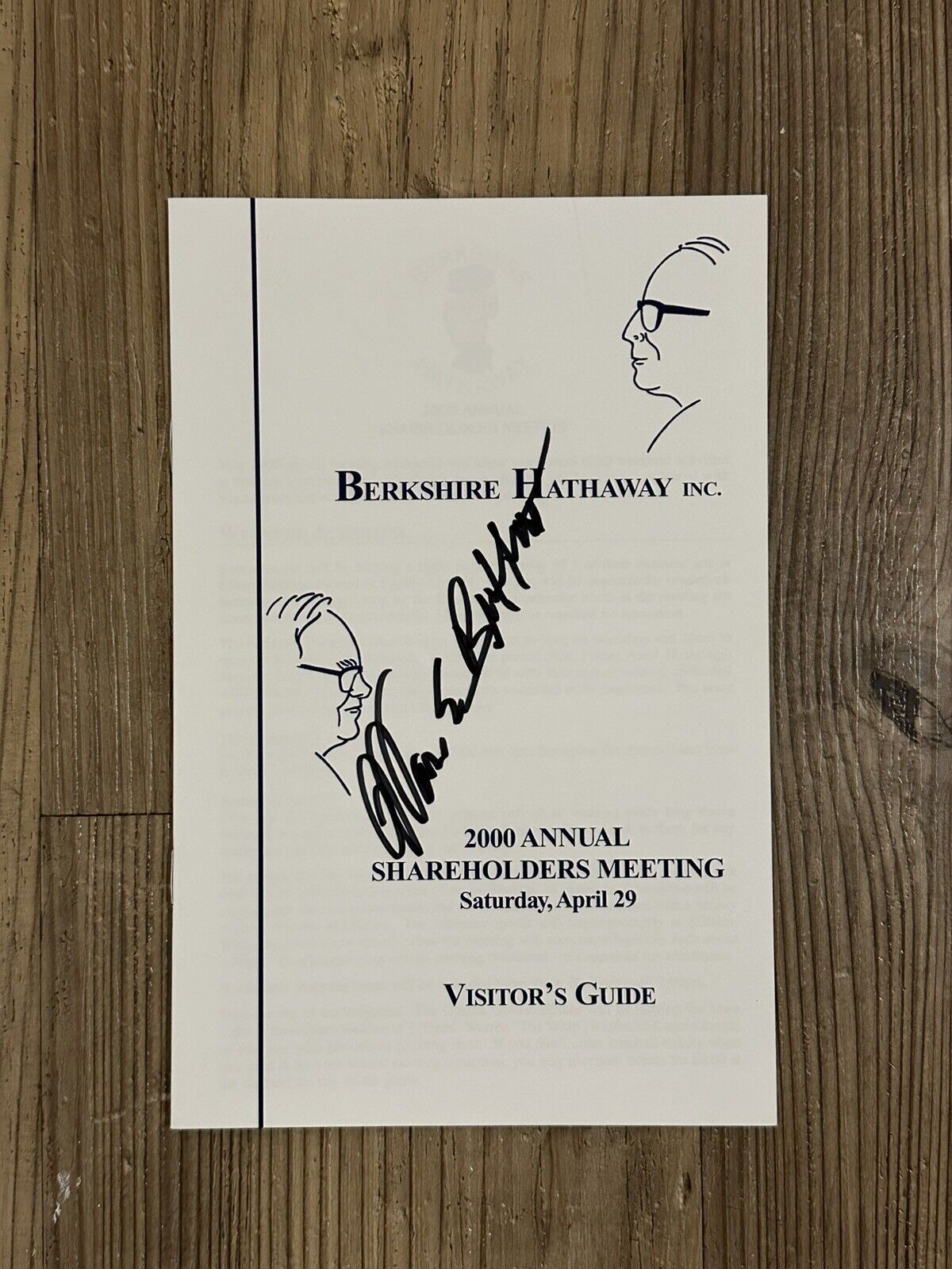 Warren Buffett Signed Berkshire Hathaway Annual Meeting Guide JSA Graded 10 Auto