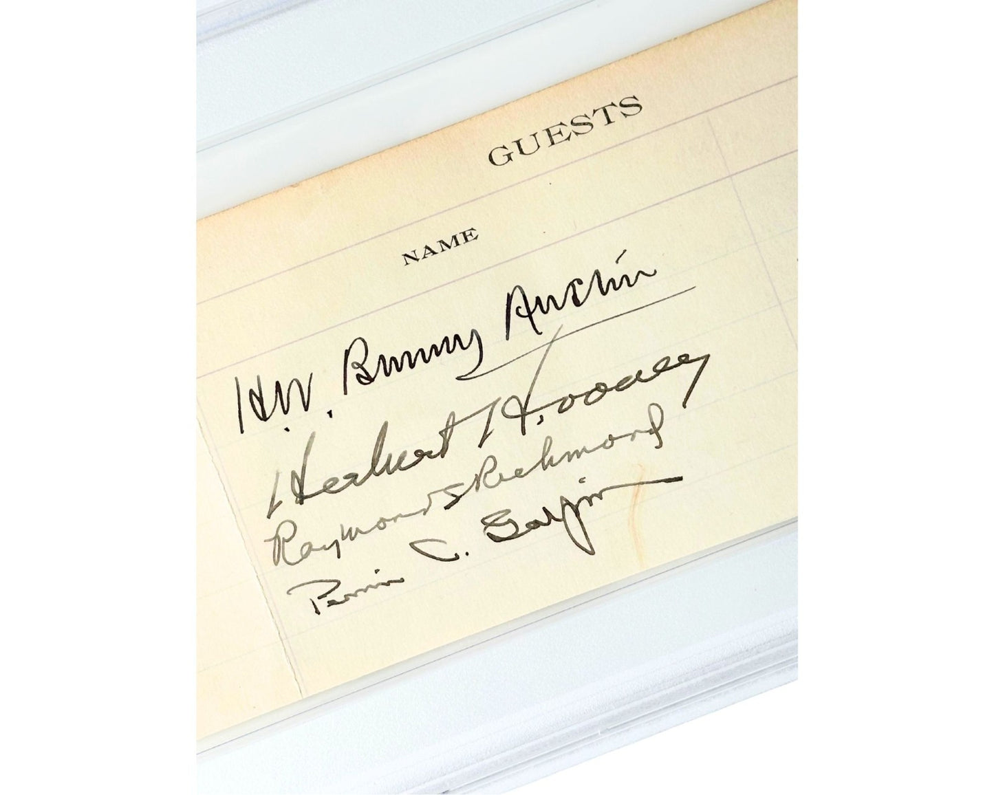 President Herbert Hoover Signed Guest Registrar Inscribed "Palo Alto" PSA Auto