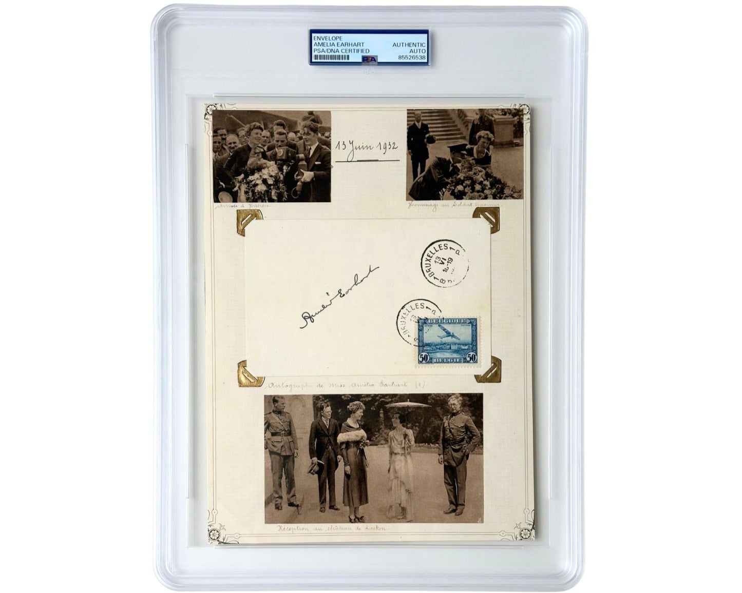 Iconic Aviator Amelia Earhart Signed Cover Display Beautifully! PSA Auto