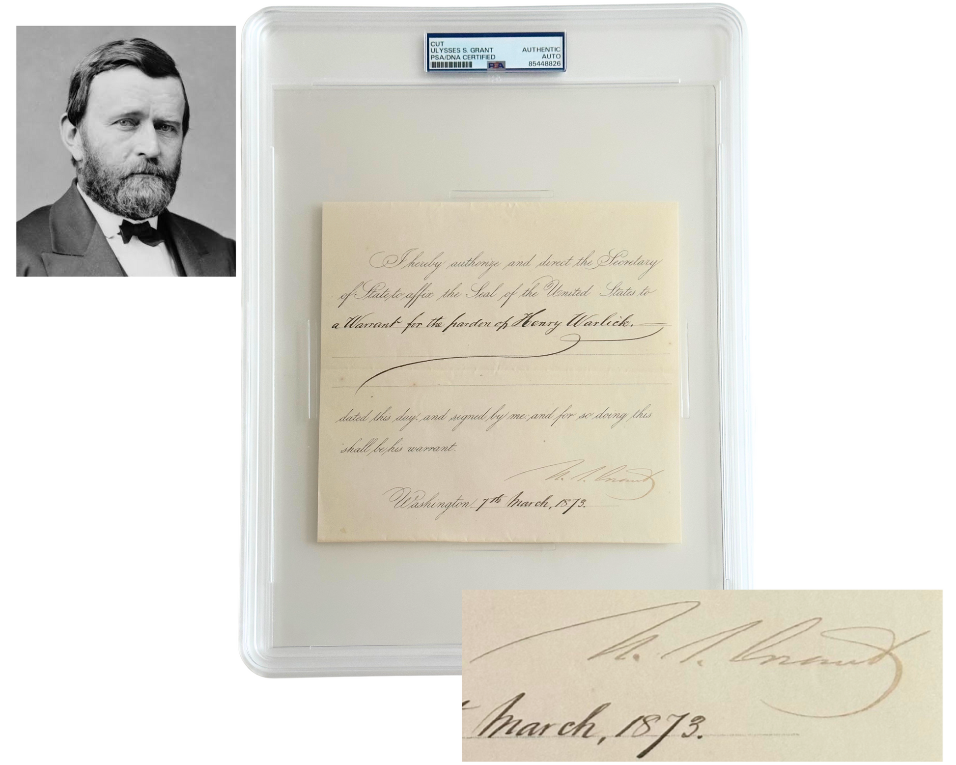 US Grant signed document