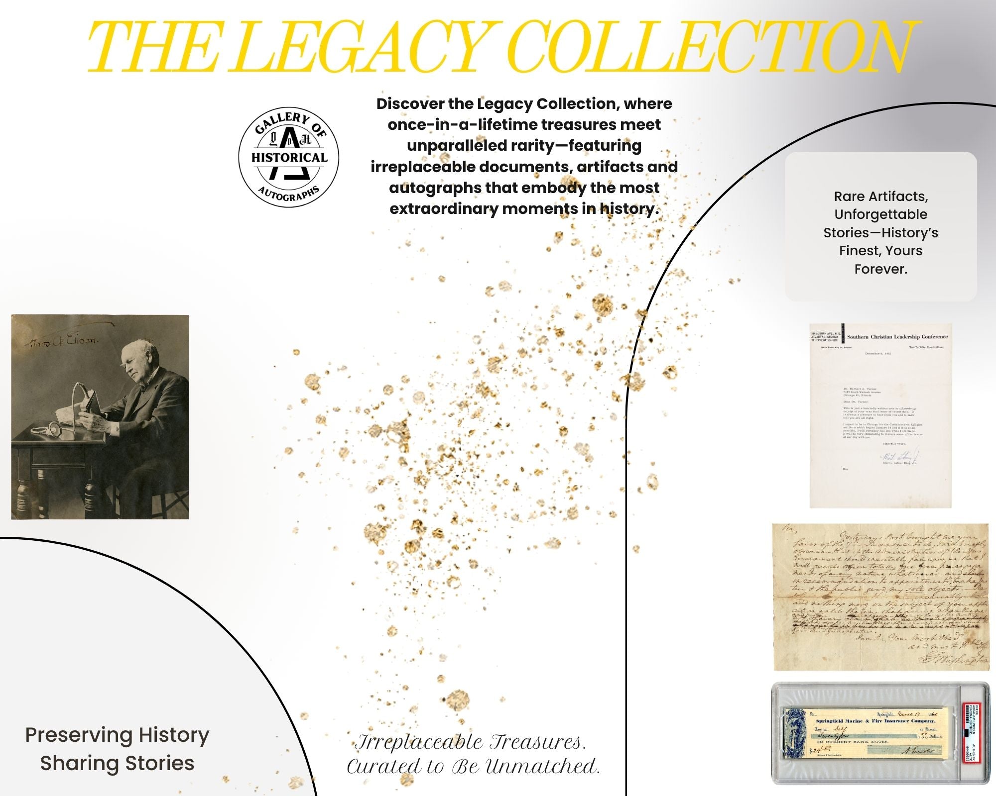 The Legacy collection graphic with historical documents