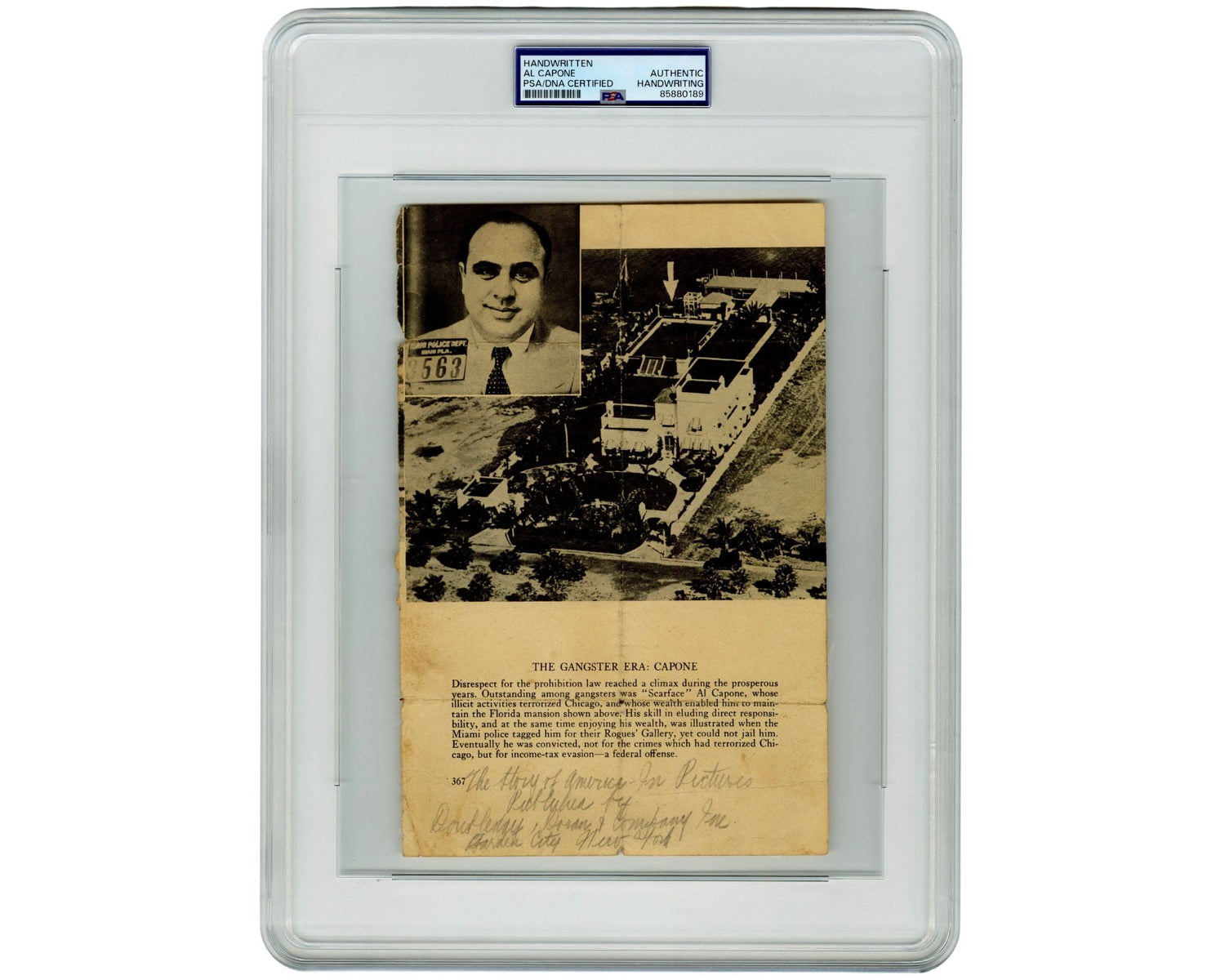 The Discovery of an Al Capone Handwritten Artifact: From Forgotten Prison Papers to PSA Authentication