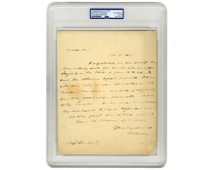 President Martin Van Buren Early Signed Letter on House Majority in NY! PSA Auto