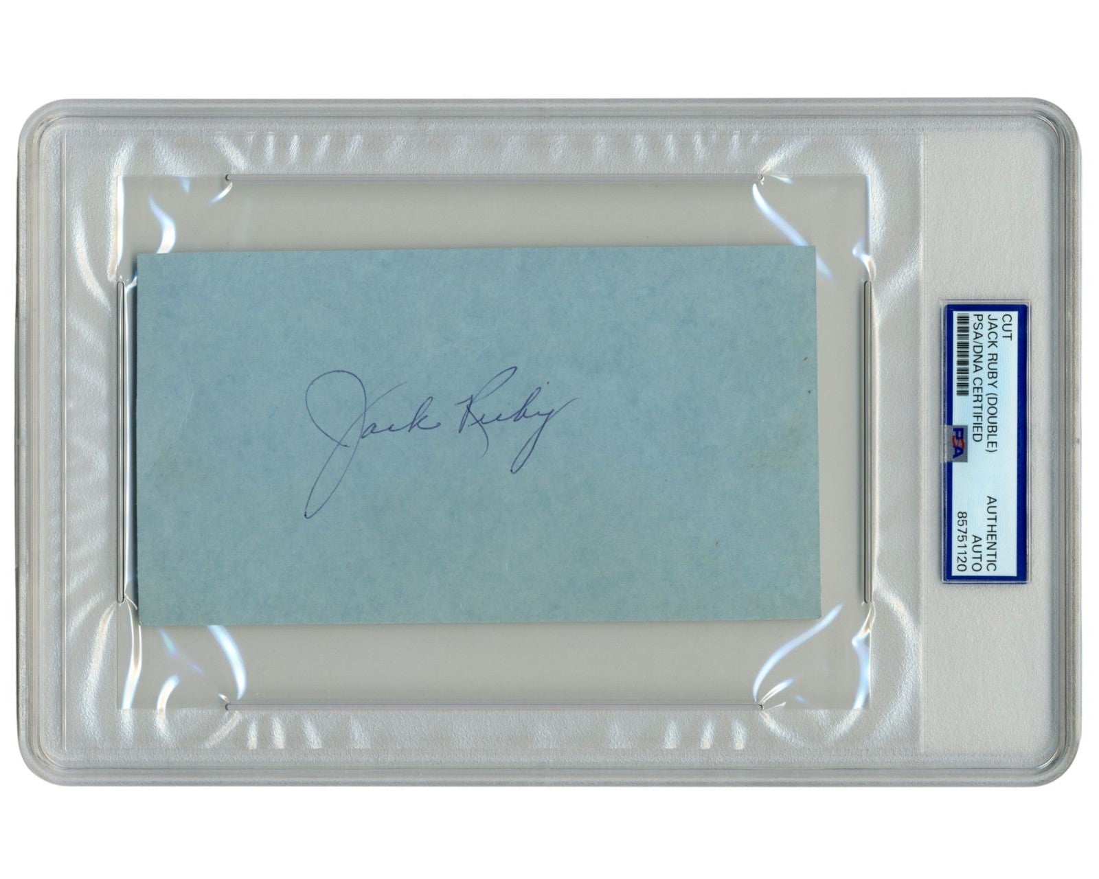 Unique Jack Ruby Twice Signed Cut Autograph - JFK Assassin Shooter PSA Auto