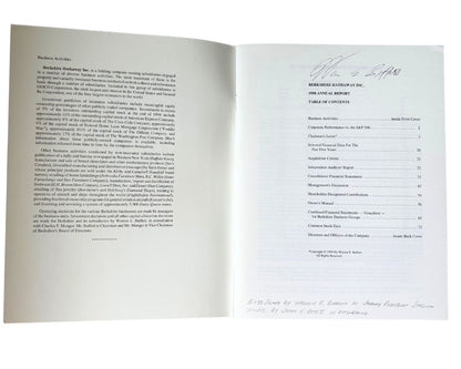Warren Buffett Signed Berkshire Hathaway Annual Report JSA - The Best Buffett!