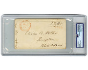 President John Tyler Signed Free Frank to Rhode Island! Rare as Pres! PSA Auto