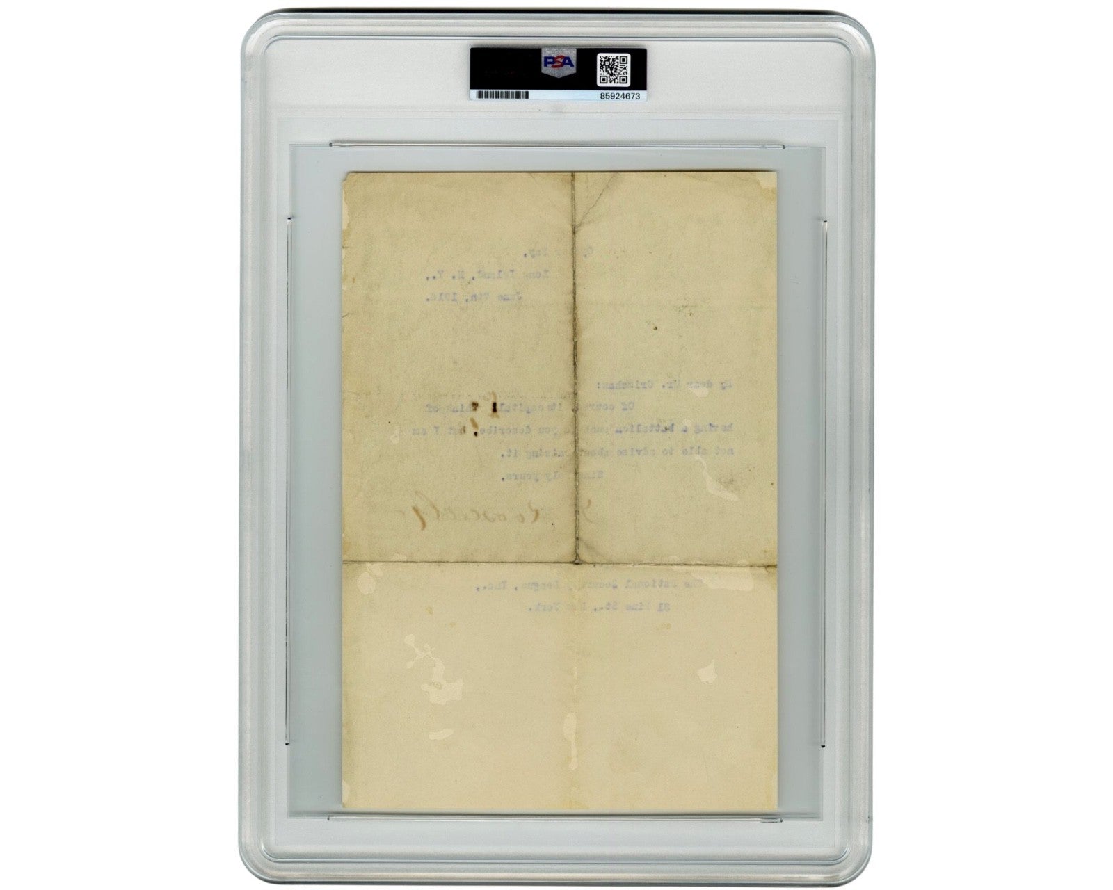 President Theodore Roosevelt Signed Letter on New Proposed Battalion! PSA Auto