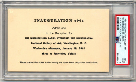 President John F. Kennedy Inauguration "Distinguished Ladies" Ticket PSA 9 Pop 2