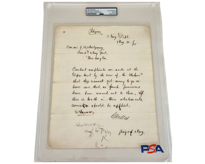 Lincoln's Sec. Navy GIDEON WELLES PSA Signed Civil War Telegram -Navy Complaints