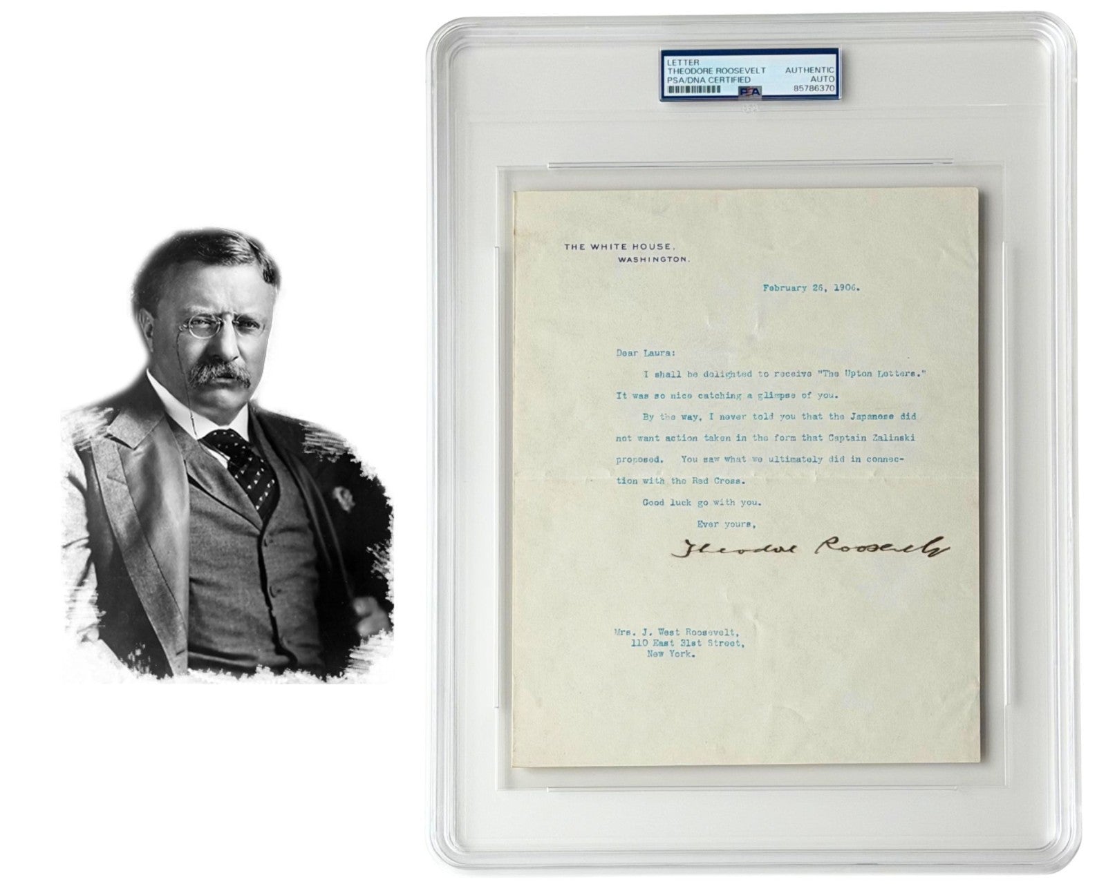 President Theodore Roosevelt Signed Letter on Russo-Japanese War PSA Auto