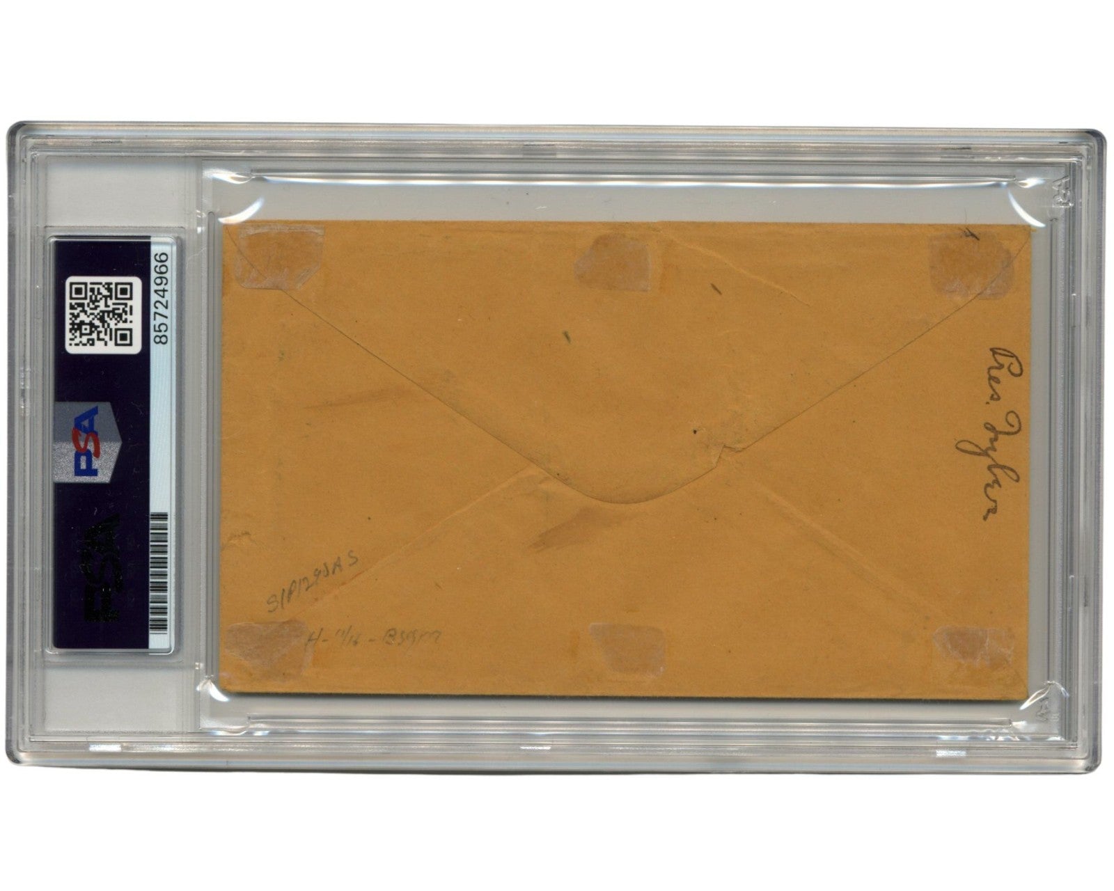 President John Tyler Signed Free Frank Sent to Boston PSA Auto