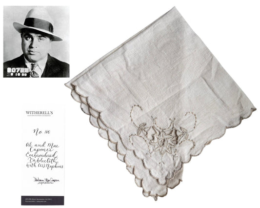 Al Capone’s Personally Owned Napkin Ex. Capone Estate, As Seen on Netflix!