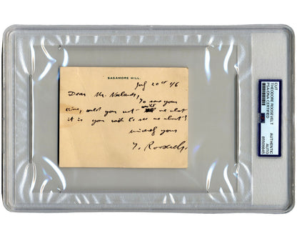 President Theodore Roosevelt Signed Handwritten Letter from Sagamore! PSA Auto