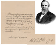 President Rutherford B. Hayes Signed Document Congratulating King of Denmark PSA