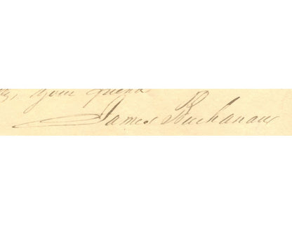 President James Buchanan Signed Handwritten Letter To Polk Sec of Tres. PSA Auto
