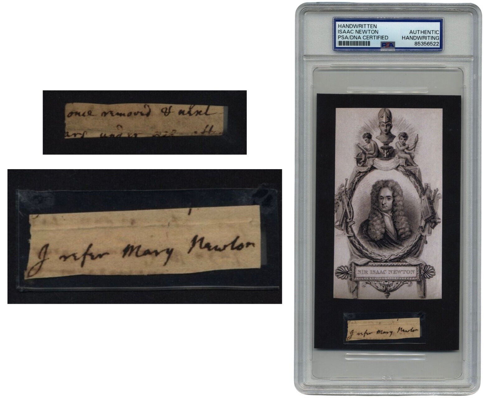 Isaac Newton Cut Signature Signed as "Newton" PSA Authentic