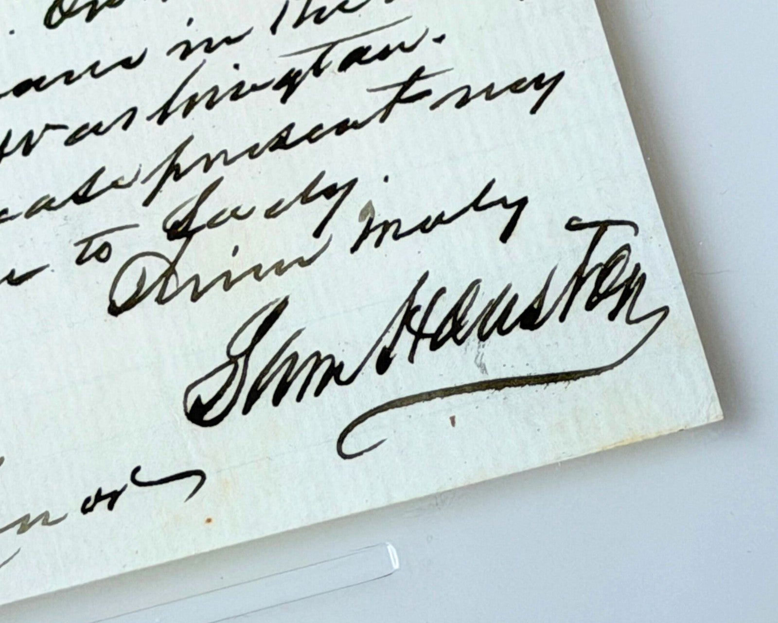 Rare Sam Houston Signed Handwritten Letter First President of Texas! PSA 8 Auto