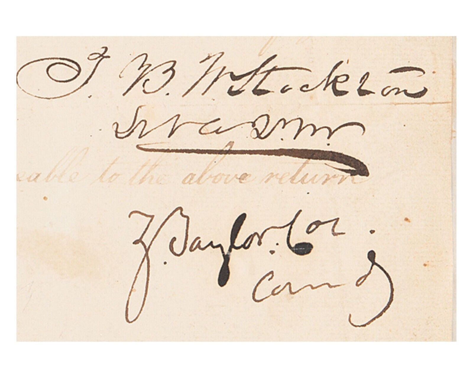 President Zachary Taylor Signed Doc for Black Hawk War Whiskey Rations PSA 9