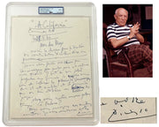 Rare Pablo Picasso Signed Handwritten Letter PSA Mint 9 Auto - Bold Signature