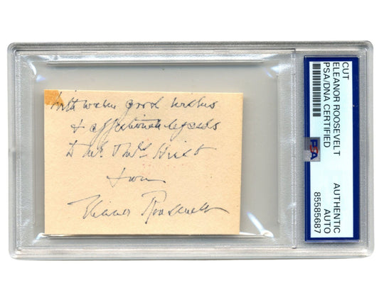 Eleanor Roosevelt Signed Cut Note PSA Auto President Franklin Roosevelt's Wife