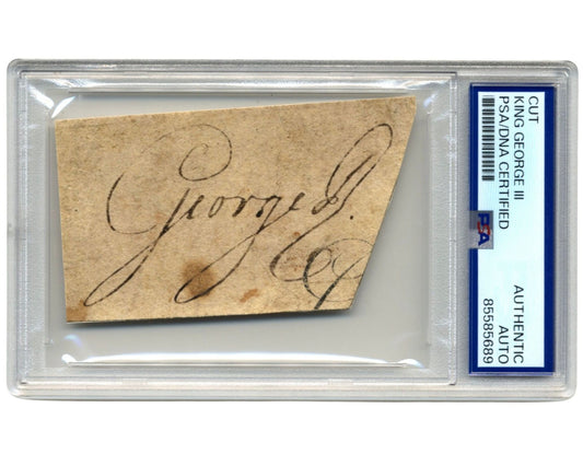 King George III (3rd) Signed Autographed Cut from Military Document PSA Auto