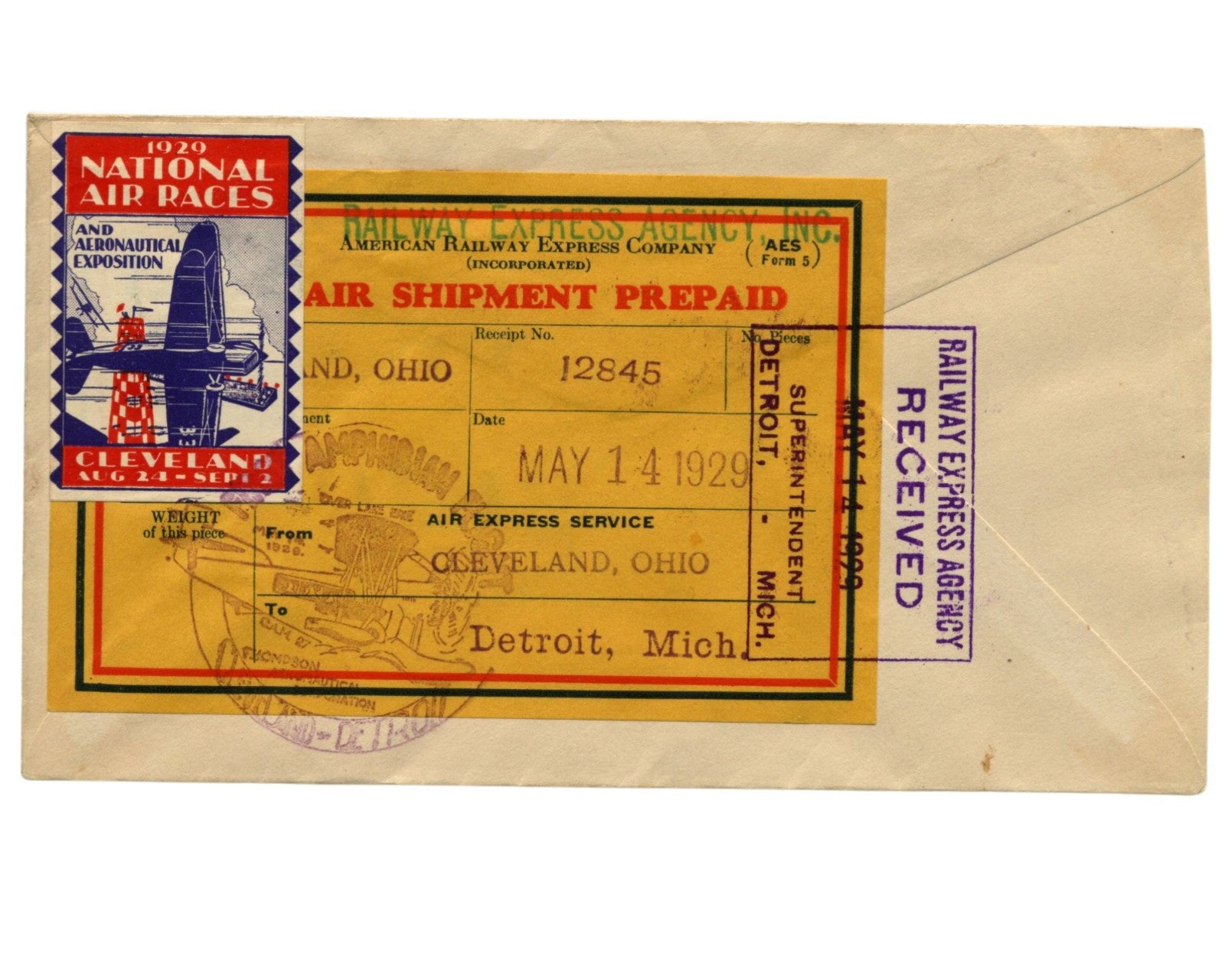 Amelia Earhart Flown "First Flight Over Lake Erie" Cover - Cleveland to Detroit!