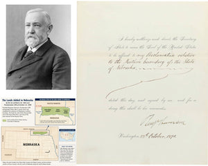 President Benjamin Harrison Signed Doc Removes Indian Title Extends Nebraska JSA