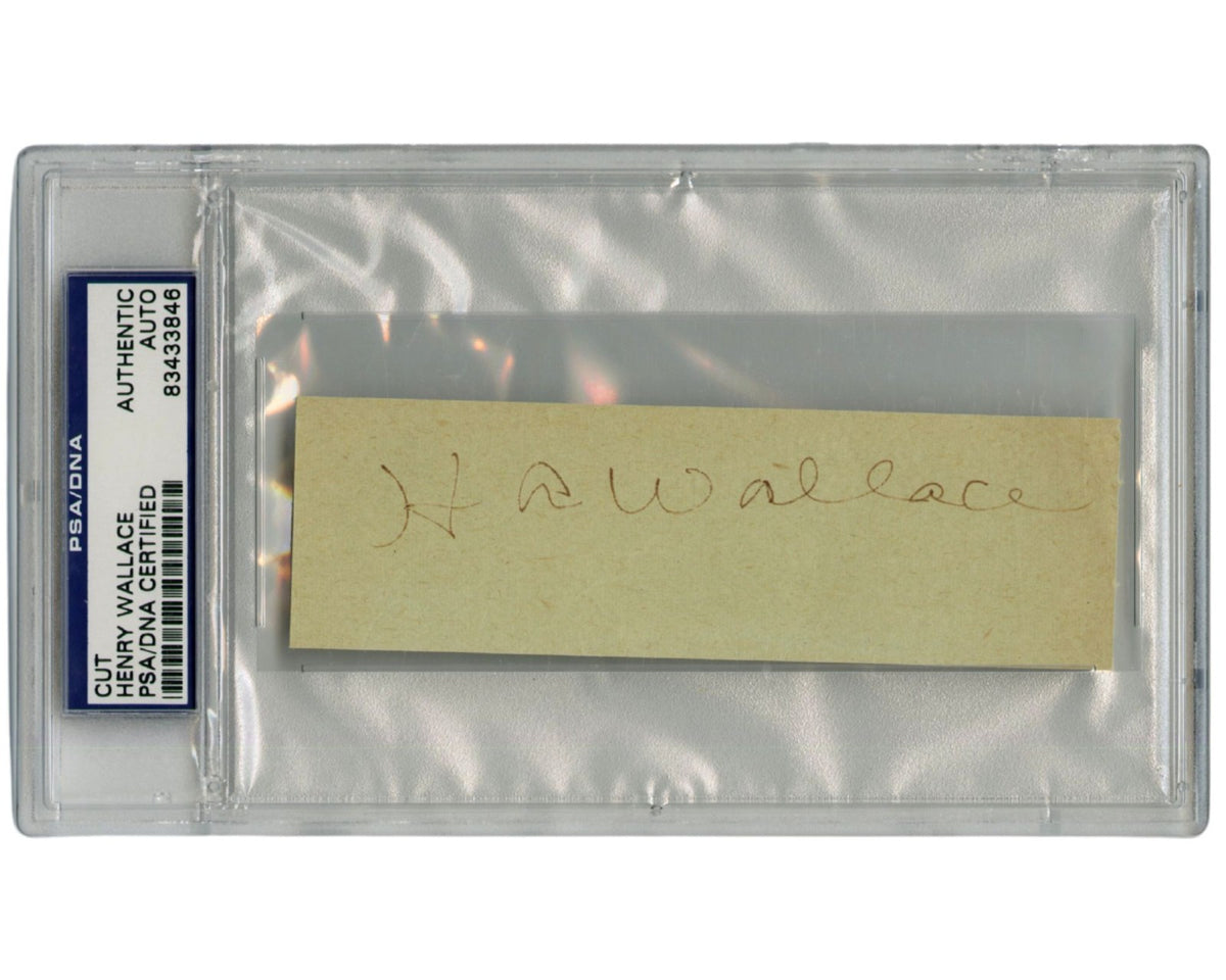 FDR's Vice President Henry A. Wallace Signed Cut PSA Autograph