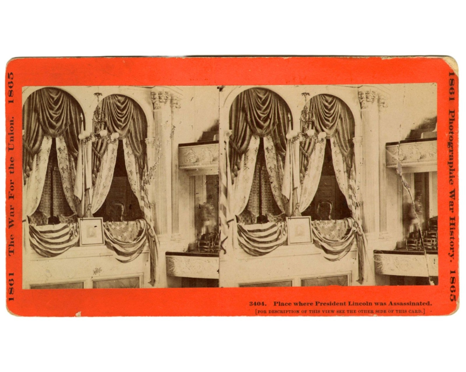 The War of the Union: Fords Theater Place Lincoln was Assassinated Stereoview