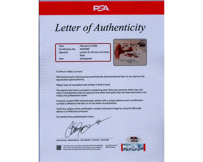 President Lyndon Johnson & Rusk Dedicate Signed Photo to Justice Fortas PSA