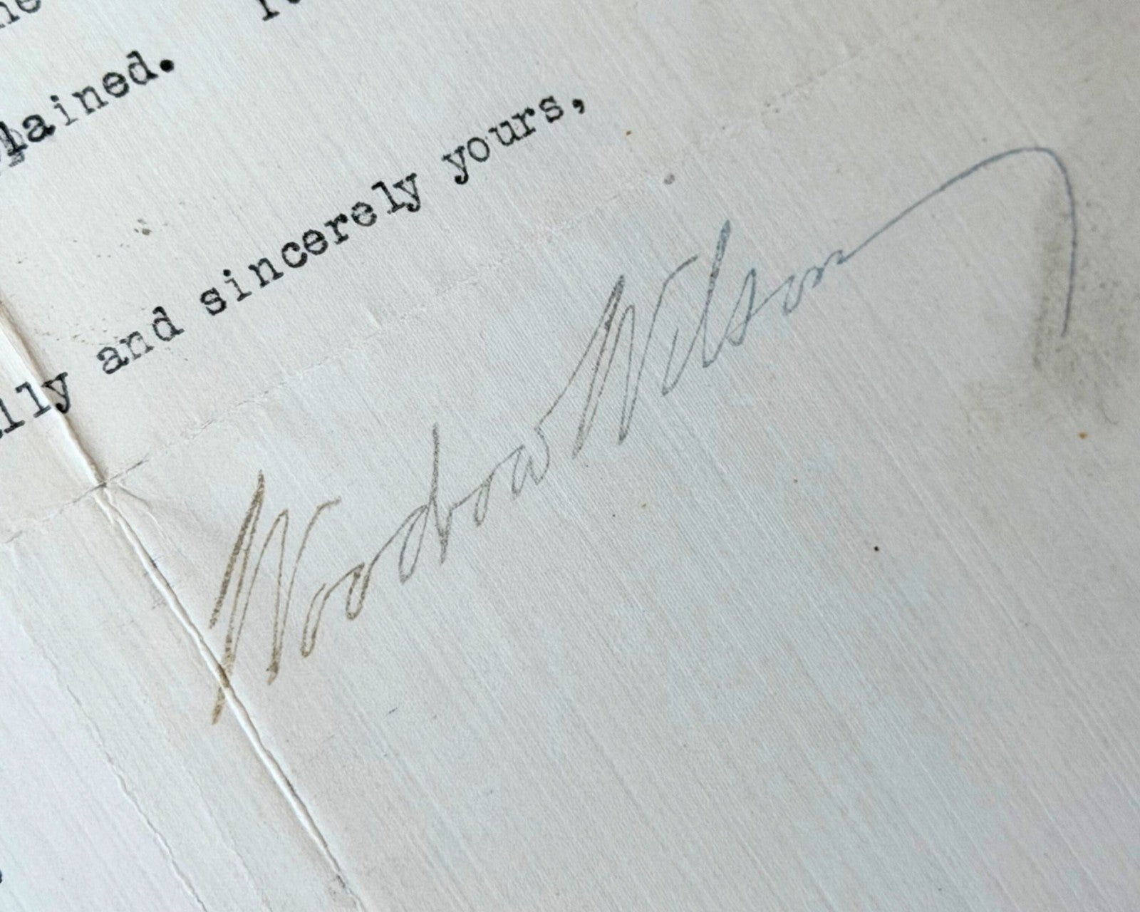 President Woodrow Wilson Signed Letter PSA Auto