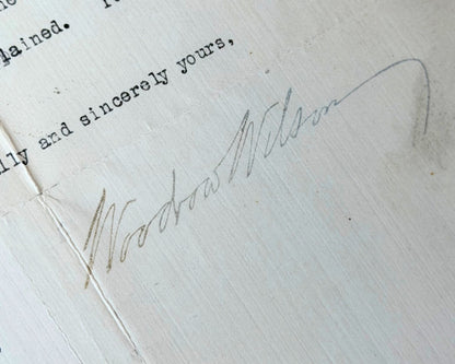 President Woodrow Wilson Signed Letter PSA Auto
